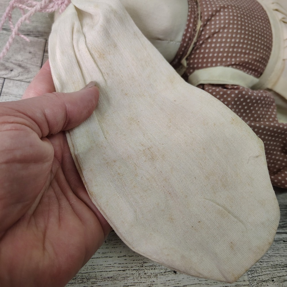 Vtg Country Style‎ Fabric Bunny Rabbit Muslin Doll 17" Tall Decor Cottagecore - Picture 3 of 14